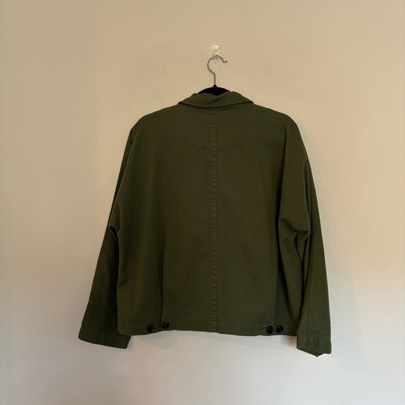 Madewell Drapey Pomeray Chore Jacket Green Military - Picture 5 of 7